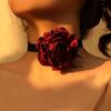 Temperament Romantic Big Rose Flower Necklaces Wide Black Velvet Choker For Women Fashion Neck Jewelry Party Gift Neck Jewelry