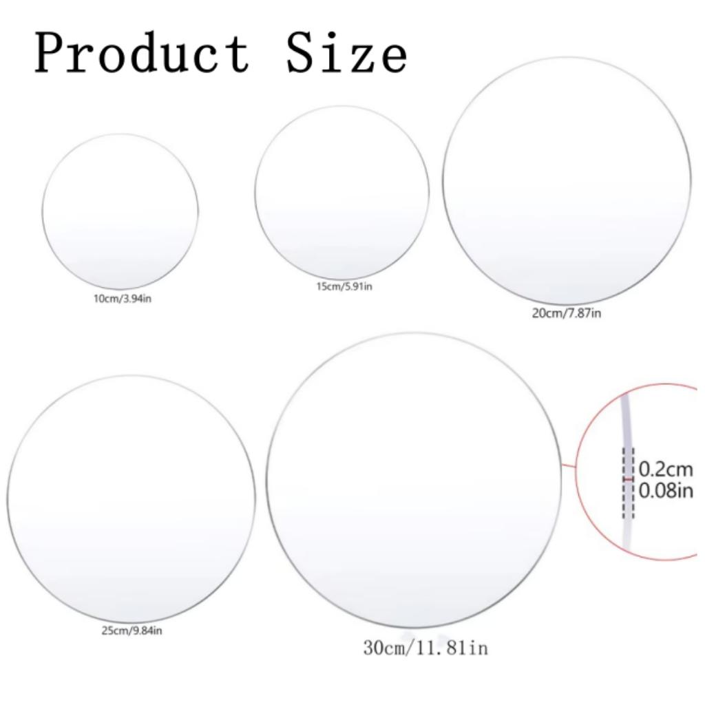 10-30cm Acrylic Cake Discs Transparent Round Cake Base Plate Reusable Cake Tray for Birthday Xmas Party Baking Kitchen Tools