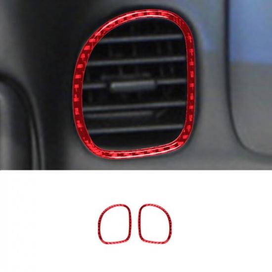 For Chevrolet Corvette C5 1998-2004 2x Red Carbon Fiber Co-Pilot Air Vent Cover