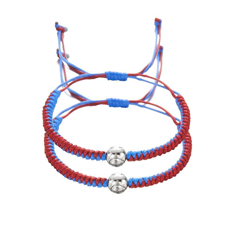 Color Blocking Handmade Adjustable Woven Cord Bracelets With Resin Beads For Womens Gift