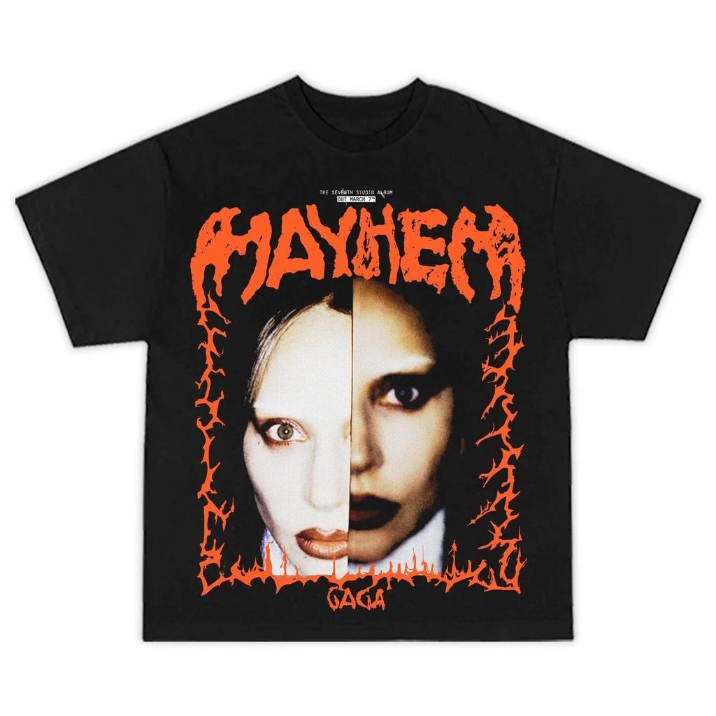 Ретро Уличная Одежда Y2k Футболки Mayhem Футболка с Новым Альбомом Мужская Женская Футболки с Коротким Рукавом Хлопок Модные Топы Одежда Унисекс