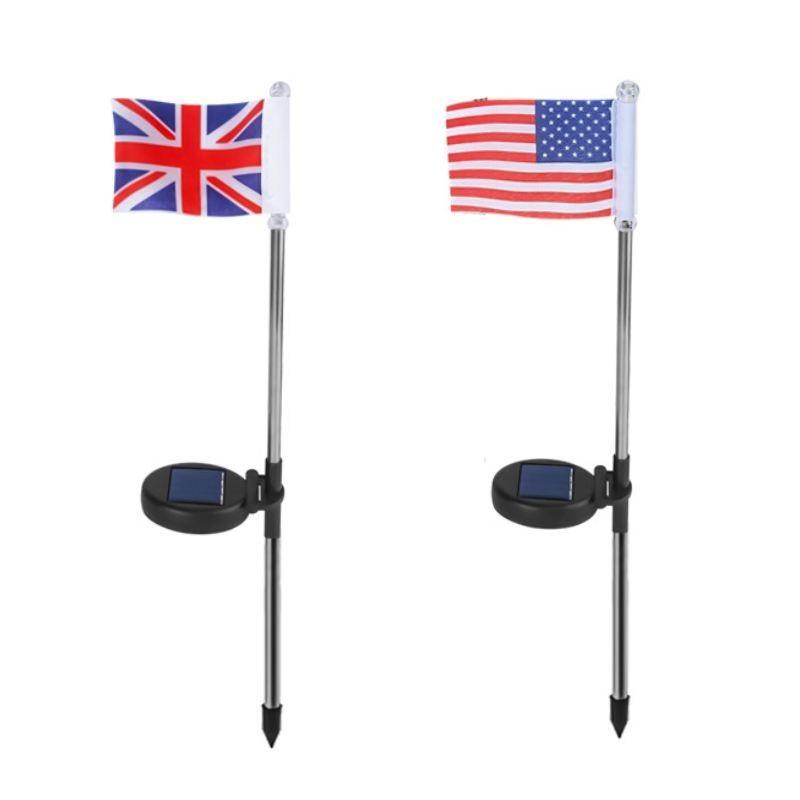 Потрясающие светодиодные солнечные садовые флаг-светильники для патриотического декора с водонепроницаемостью IP65