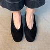 Модные женские туфли-лодочки из черной замши, винтажные, с квадратным носком, для работы, одинарные, модные, слипоны, на толстом каблуке, для женщин, на низком каблуке, женские