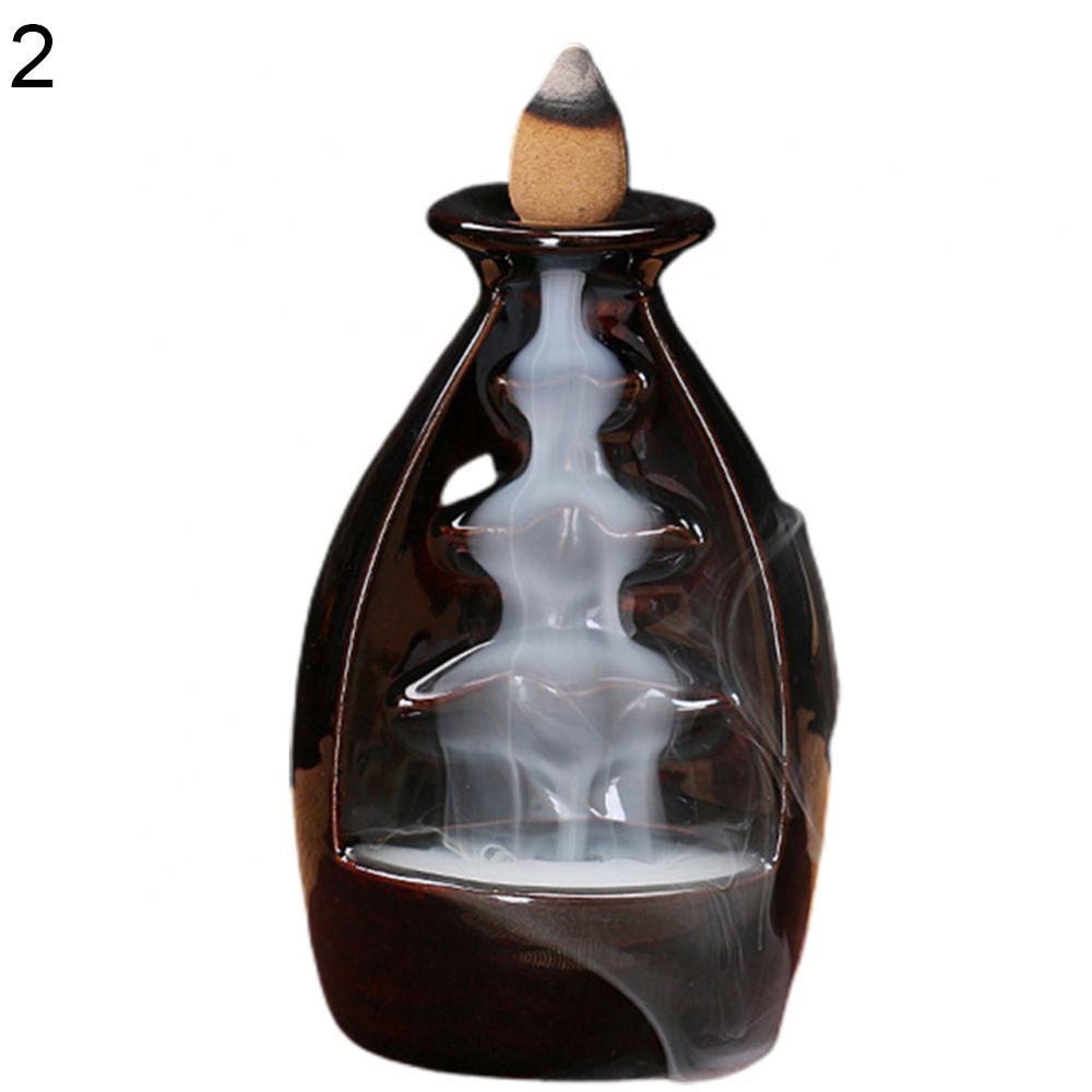 Керамический водопадный обратный поток курильницы держатель курильницы диффузор ароматерапия ладан курильница держатель читальный зал домашний декор