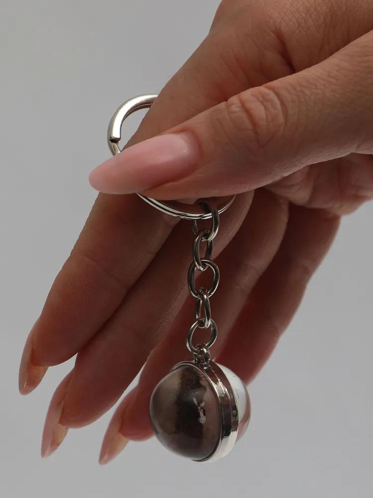 Luminous Round Double-Sided Crystal Hedgehog Keychain