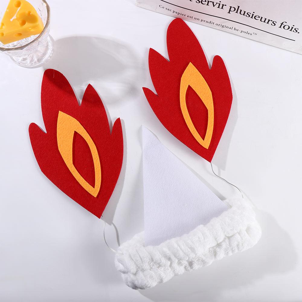 Headwear Fire Cosplay Plush Headwear Women Hairbands Halloween Headband Yuan Xiangqin Hair Hoop