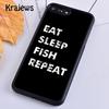 Krajews Eat Sleep Fishing Repeat Phone Case Cover For iPhone 17 Air 16 15 14 plus 12 13 pro max coque Fundas
