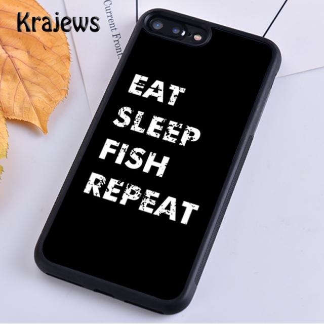 Krajews Eat Sleep Fishing Repeat Phone Case Cover For iPhone 17 Air 16 15 14 plus 12 13 pro max coque Fundas