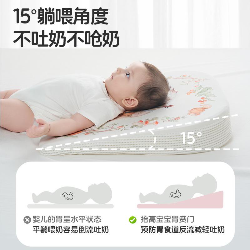 Newborn Baby Anti-Spit-Up Slope Cushion, Baby Anti-Choking Breastfeeding Pillow, Anti-Milk Overflow Spine Protector, Nursing Tool