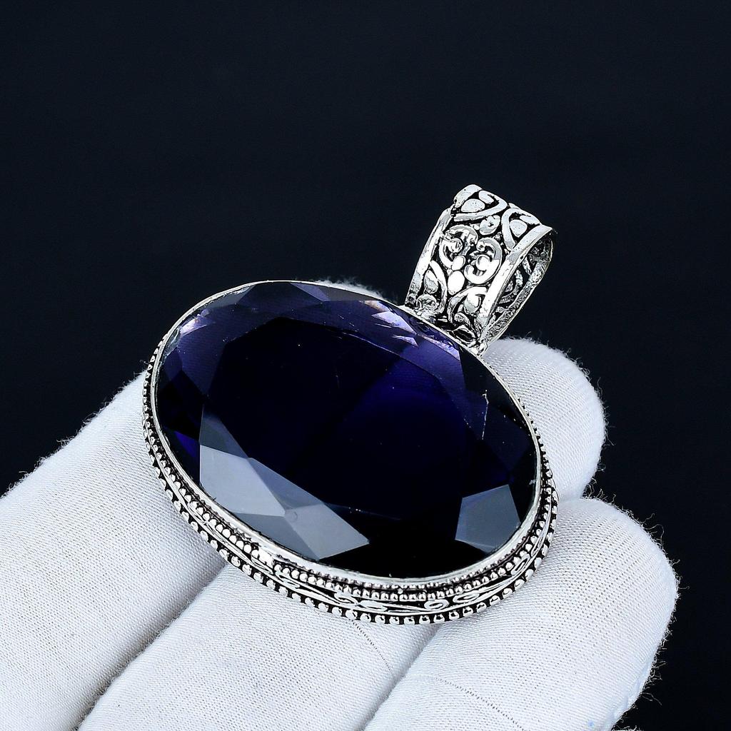 Аметистовый кулон, Ювелирные изделия ручной работы из стерлингового серебра 925 пробы, Серебряный кулон с аметистом, Ювелирные изделия для вечеринок для женщин, Подарок на помолвку