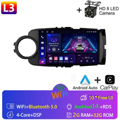 Android 13 Автомобильный Радио Мультимедийный Плеер Для Toyota Yaris 2012 - 2017 RHD/LHD Android Авто Навигация GPS Авторадио Carplay WIFI