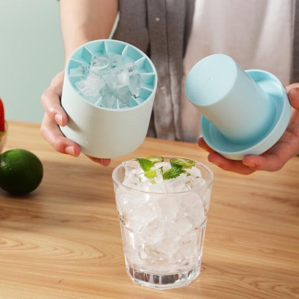 Press-Type Ice Cube Mold Silicone Ice Making Tools Portable Ice Bucket Mold  for Kitchen