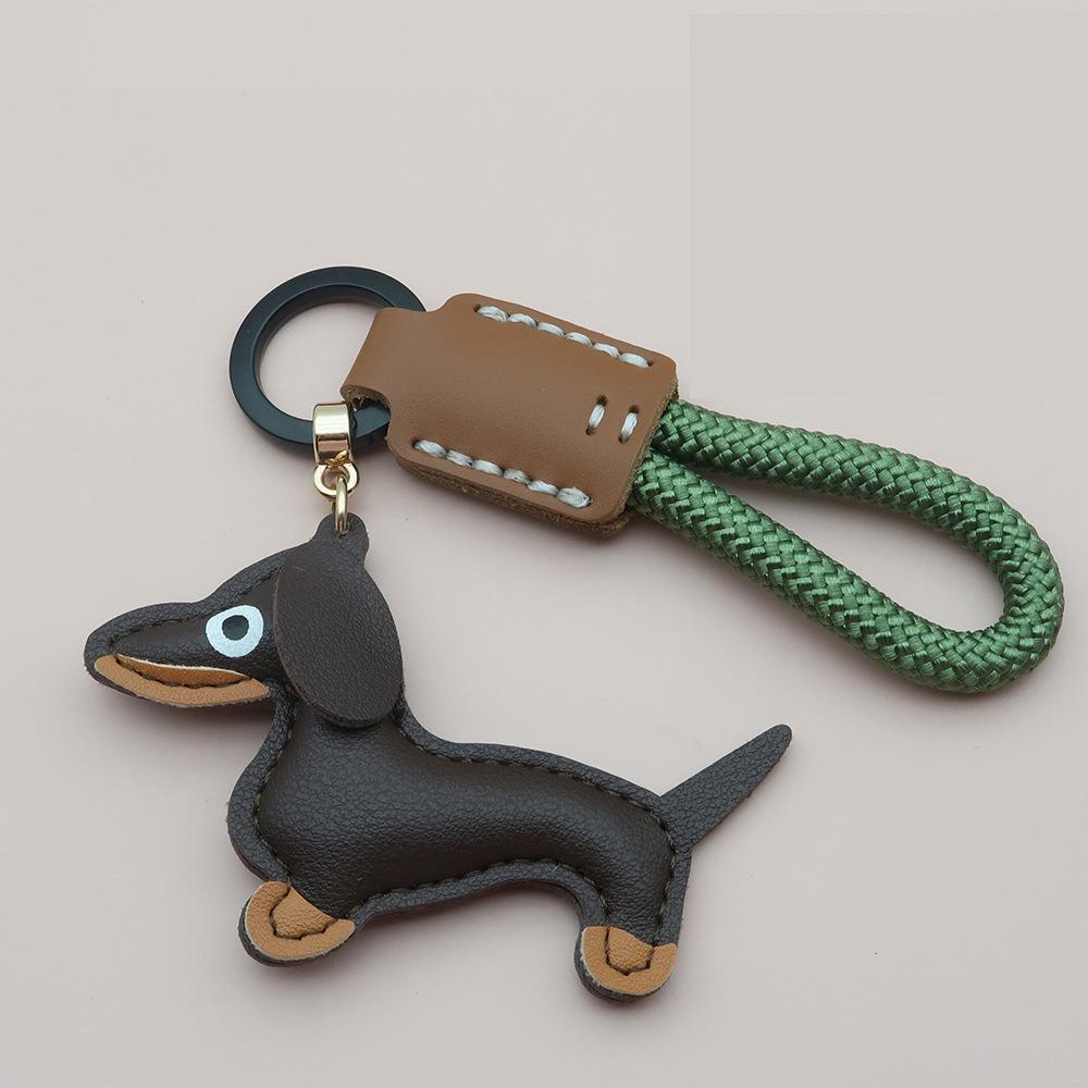 Модный брелок для ключей в виде таксы, мультяшный щенок, сумка, подвеска из искусственной кожи, вешалка, украшение для сумки