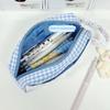 Lace Plaid Print Pen Bag With Handle Stationery Bag New Stationery Organizer  Gift
