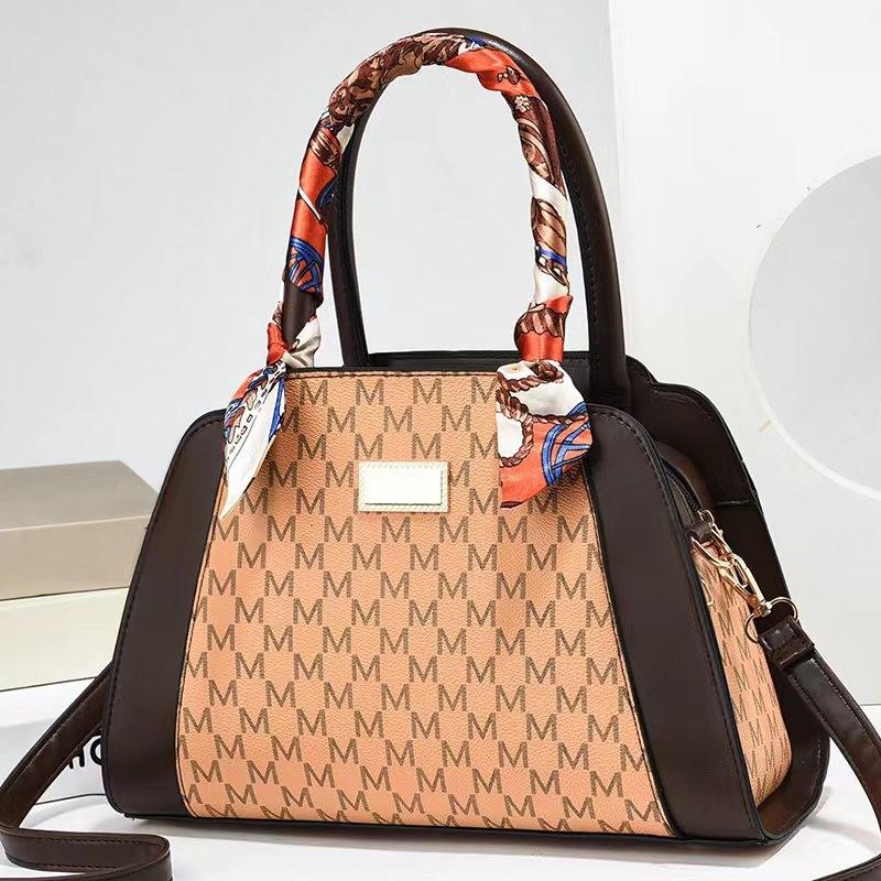 Stylish Women's Large Capacity Printed Tote Bag Perfect For Moms In Black Coffee And Beige