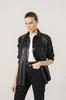 Casual Soft Stylish Formal Leather Shirt Black Handmade Lambskin Genuine Women