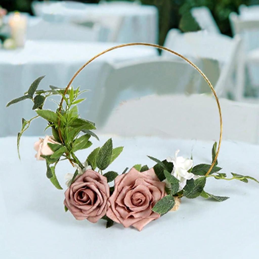 3PCS Artificial Flowers Wedding Wreath Floral Artificial Roses Centerpieces for Sweetheart Table Head Table Ceremony Reception Wedding Decorations