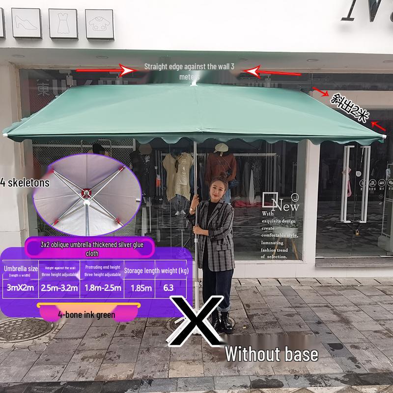 Складной уличный коммерческий солнцезащитный зонт с наклоном и козырьком
