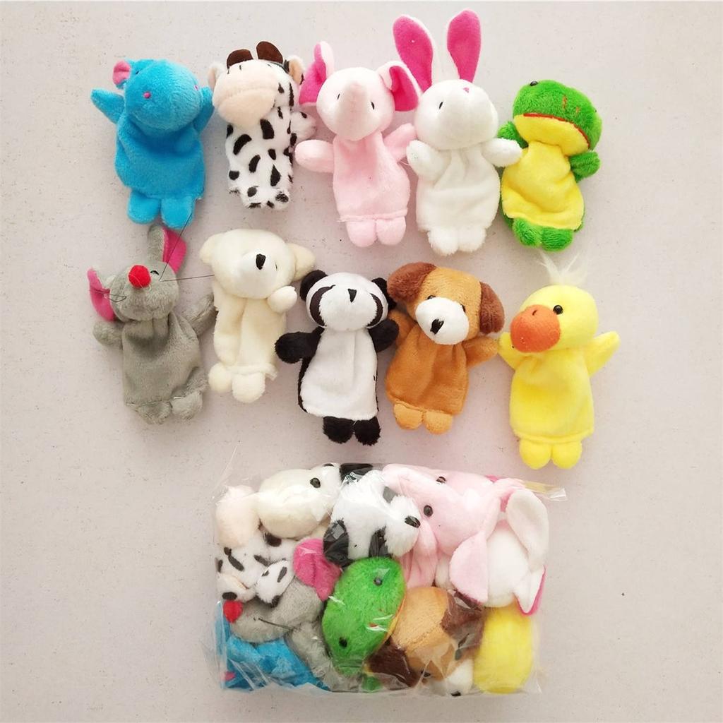 10 шт. мультяшные биологические животные пальчиковые куклы-марионетки для повествования ручные куклы плюшевые игрушки детские куклы забавные детские рождественские подарки