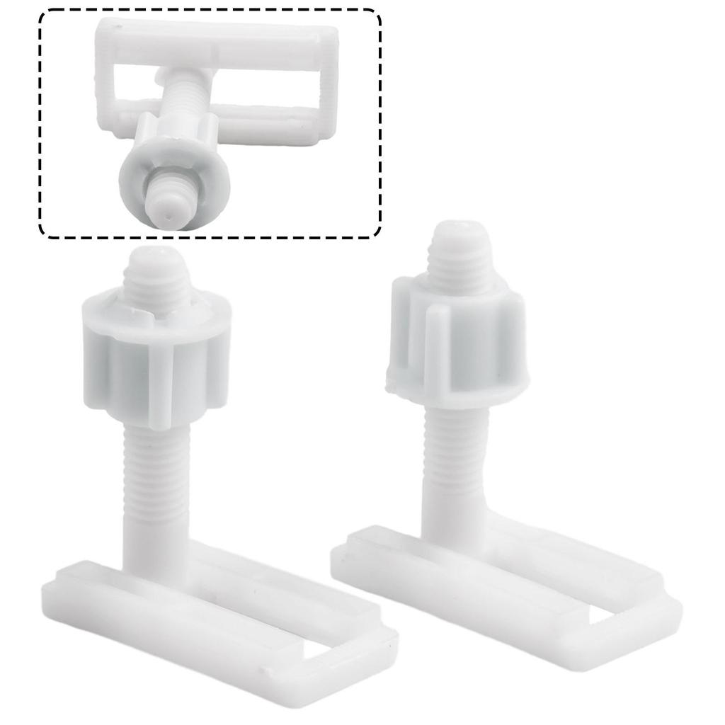 Plastic Bolts Toilet Hinge Screws White 2*Washers 6cm Screw