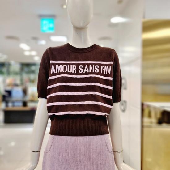 CC Collect Lettering Stripe Short Sleeve Knit E253KSK105