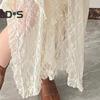 Ретро-юбка с эластичной высокой талией, кружевная юбка нестандартного дизайна, длинная юбка-миди во французском стиле с вышитым кружевом и цветочным узором