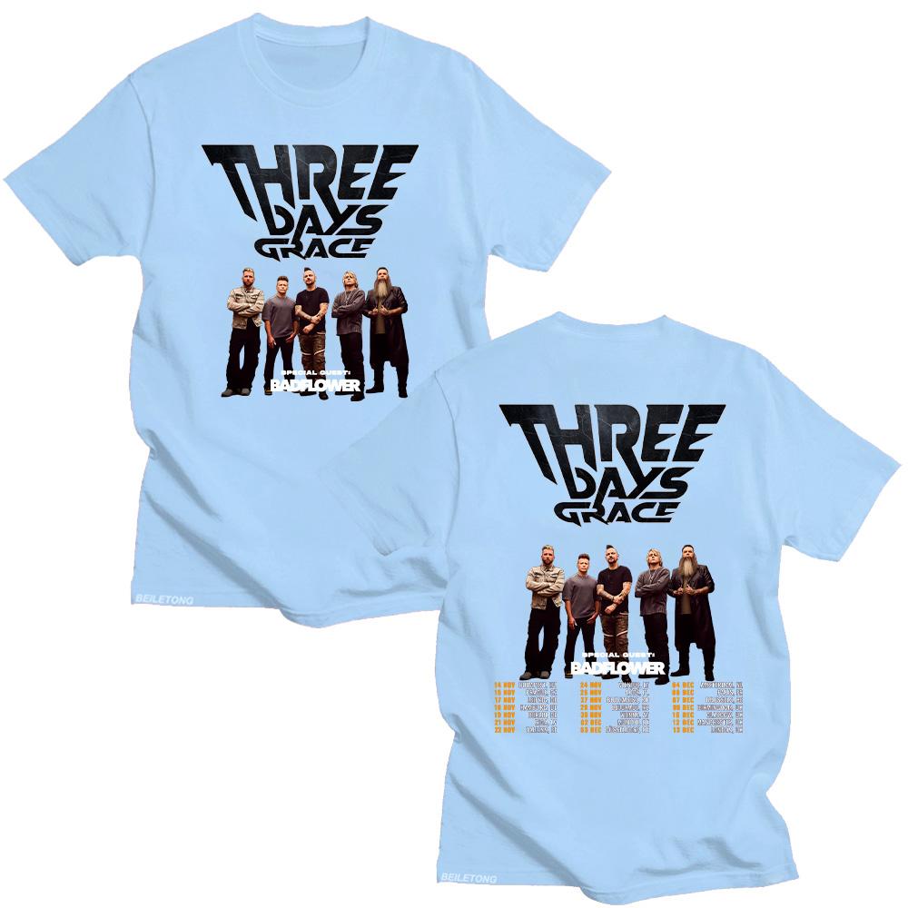 Three Days Grace Tour 2025 T-shirts Three Days Grace Gift for Fans Unisex Cotton Shirt Tees Summer Women Men Clothing Streetwear