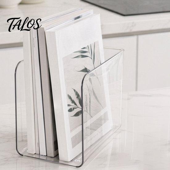 Вертикальная полка-органайзер Talos, Прозрачный PET-органайзер большой емкости, Прочная подставка для книг, настольный бокс, для книг, документов, журналов