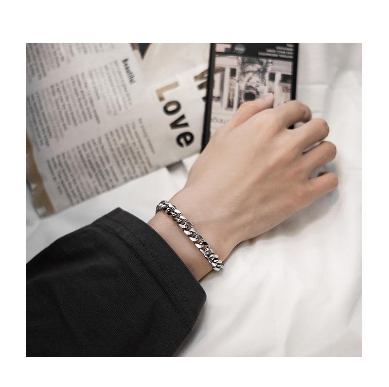 Унисекс браслет-цепочка из титановой стали с кубинским мотивом — не выцветает, простой и модный в стиле хип-хоп для пар