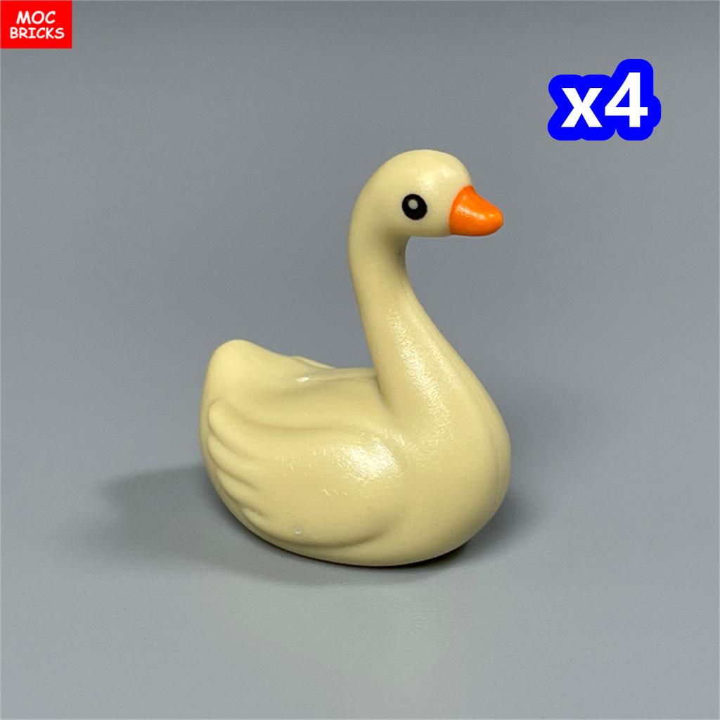 non-toxic MOC Bricks Animal Duck Swan River Lake Farm Scene View Accessories DIY Building Blocks Toys for Children Gifts