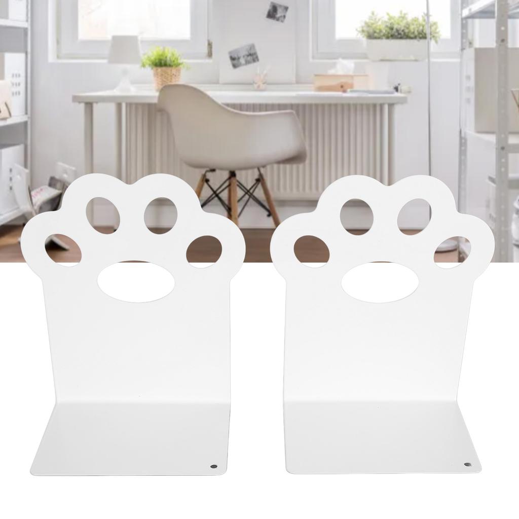 Metal Bookends Cartoon Cat Claw Decorative Desk Magazine Book Ends for Home School