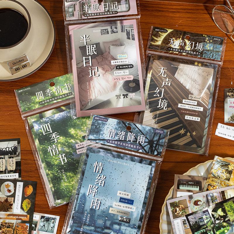 4packs/1lot Kawaii Scrapbook Stickers Liuxu Weimeng Junk Journal Gold Planner Stationery Sticker Planner Decorative