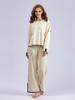 Women's 2 Piece Outfits Long Sleeve Knit Sweater Top Wide Leg Pants Lounge Sets Tracksuits