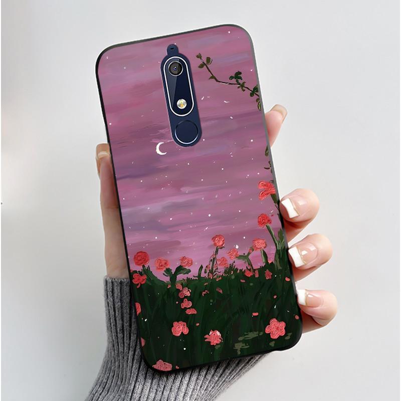 Милый Чехол Для Nokia 5.1/Nokia 5.1 Plus/Nokia X5/Nokia 5 Funda Чехол с Рисунком Защитная Крышка Мягкий Силикон Мультяшный Черный Корпус