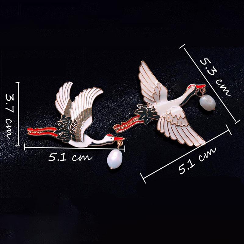 1 шт., жемчуг, журавли, эмалированная булавка, винтажная подвесная брошь в виде птицы, женские роскошные ювелирные изделия