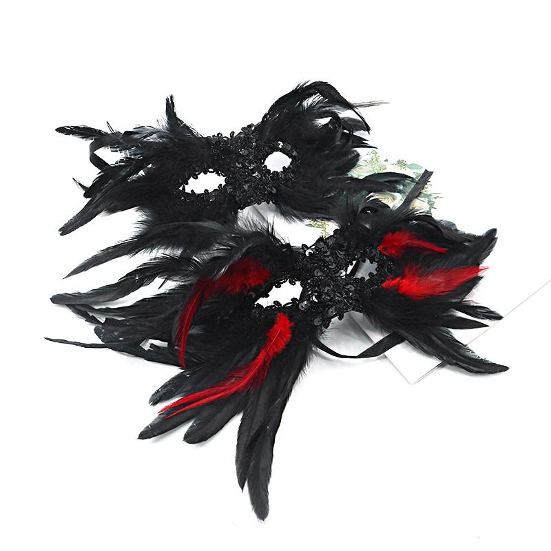 1 шт. готический стиль бальный костюм аксессуар Хэллоуин блестки дизайн перо маска венецианский маскарад