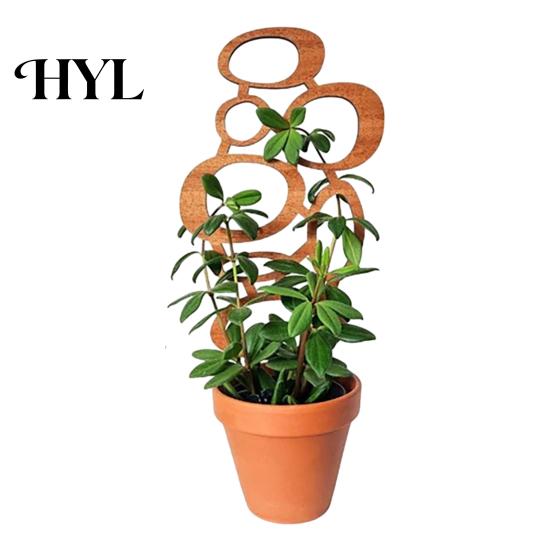 Easy Install Plant Stand Wood Bracket Leaf Shape Trellis Vine Healthy Growth Support Installation Multifunctional Holder