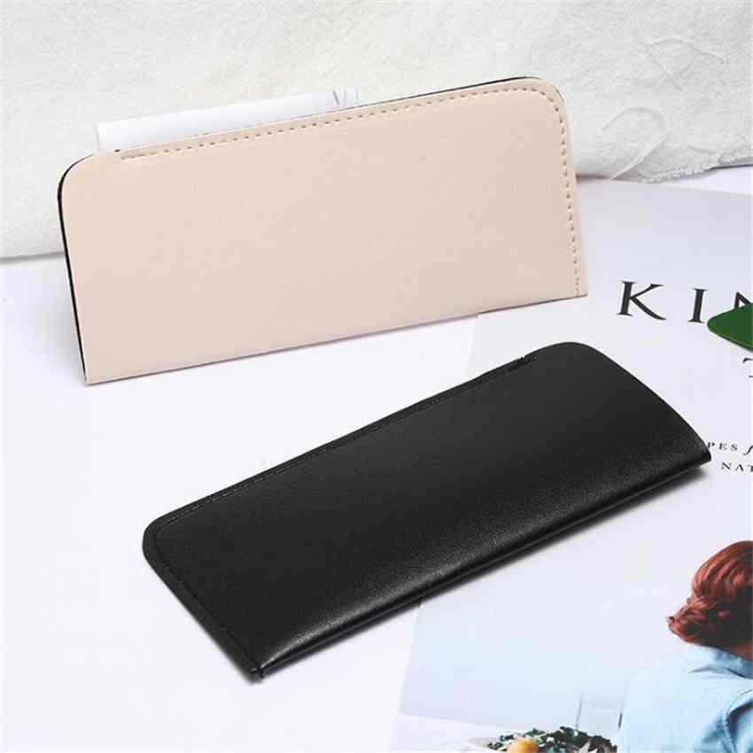 Портативный однотонный футляр для очков из искусственной кожи, держатель для очков, коробка для очков для чтения, коробка для солнцезащитных очков