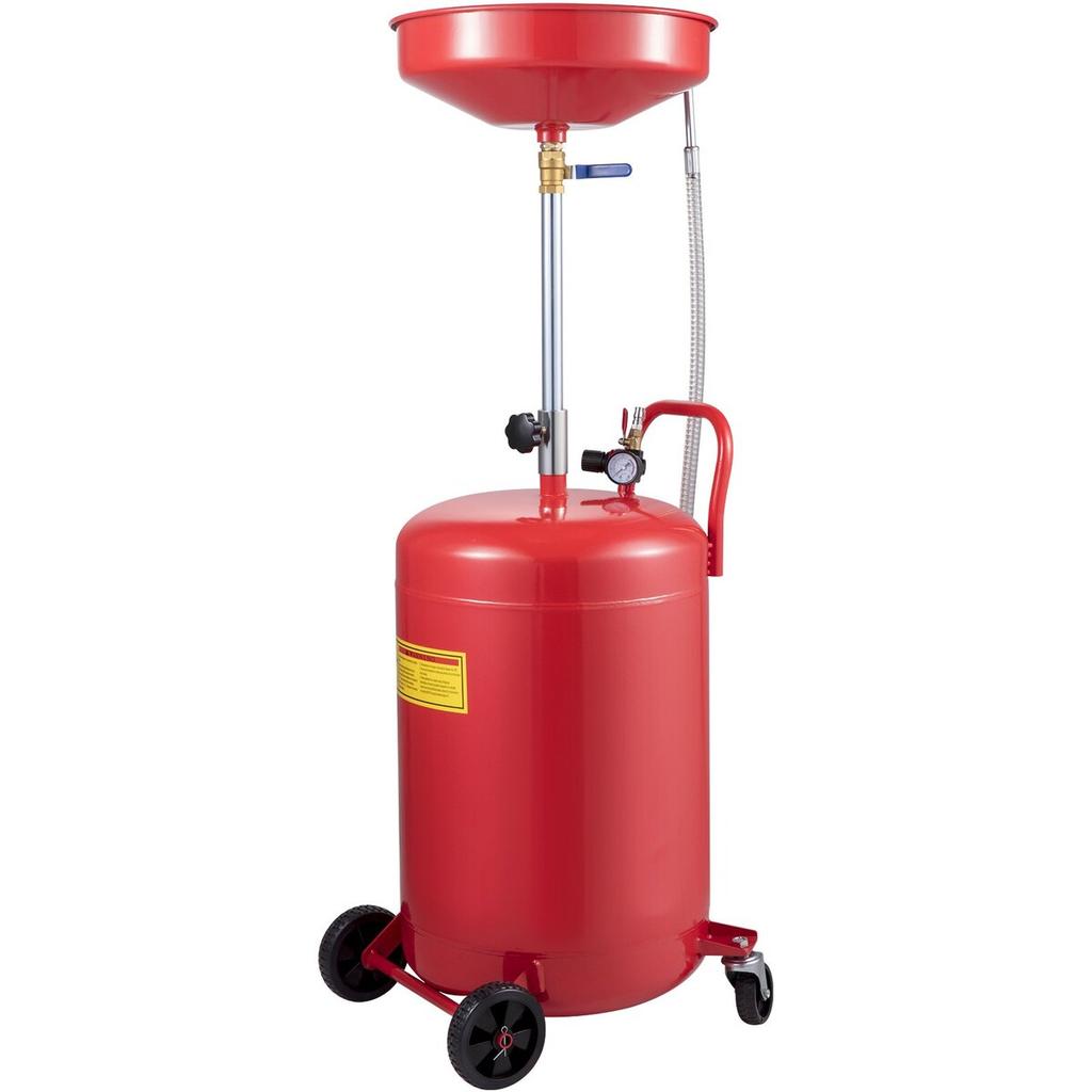 Waste Oil Drain Tank 20 Gallon Portable Oil Drain Air Operated Drainer Oil Change, Oil Drain Container, Fluid Fuel Transfer Drainage Adjustable Funnel
