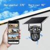 Солнечная камера безопасности с двойным объективом, уличный монитор 4G/WiFi с ночным видением, перезаряжаемая система видеонаблюдения PIR HD