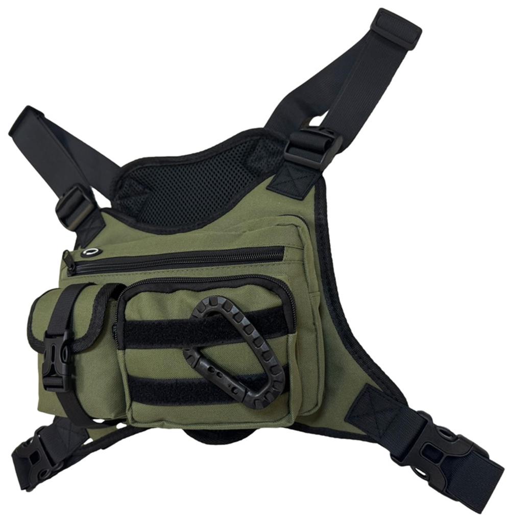 Miracroute Tactical Chest Casual Perfect for Dog Wallet Bag, Backpack, Unisex, Cycling, Travel, Walking, Smartphone, (Green)