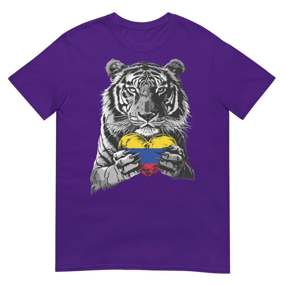 Colombian Roots Tiger Heart Colombian Pride Colombia Flag Tshirt