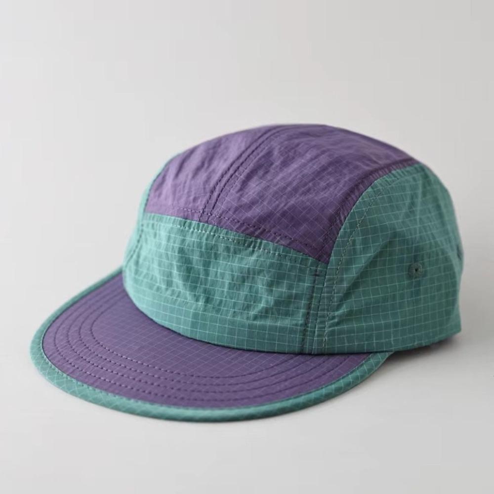 Waterproof Japanese Style Splicing Baseball Cap 5-Panel Adjustable Snapback Hats Quick-drying Thin Sunshade Cap Unisex