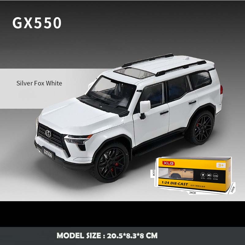 Simualtion 1:24 Scale Lexus GX550 Alloy Car Model Ornament Toy Vehicle Off Road SUV Diecast Miniature Voiture Boyfriend Gift