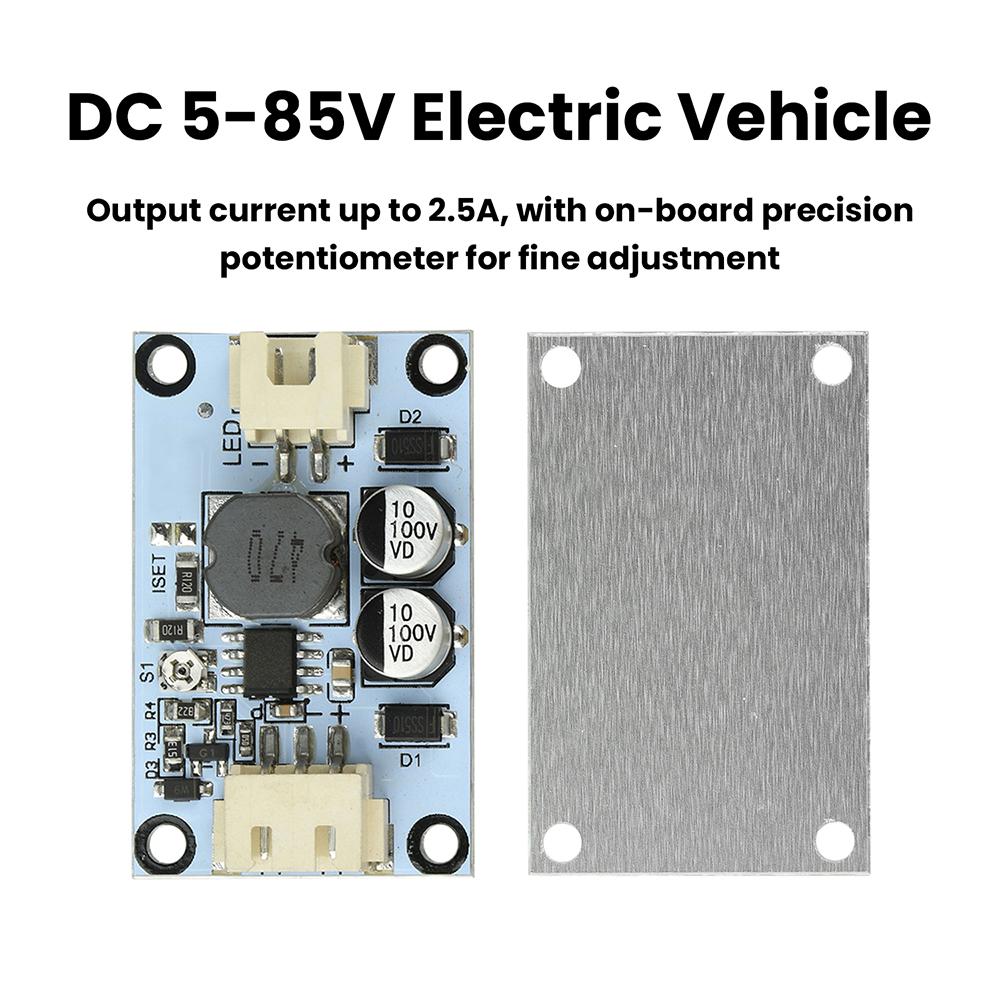 Constant Current Power Supply Module LED Driver PWM Dimming Adjustable 5-85V DC High Efficiency with Temperature Protection