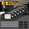 6Pods White Rock Lights 24 LEDs Chips Neon Trail Rig Lamp Underglow Lighting For Cars Trucks SUV ATV UTV Boats (White)