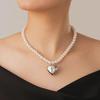 Retro Pearl Heart Necklace - Elegant, High-End Style for Women