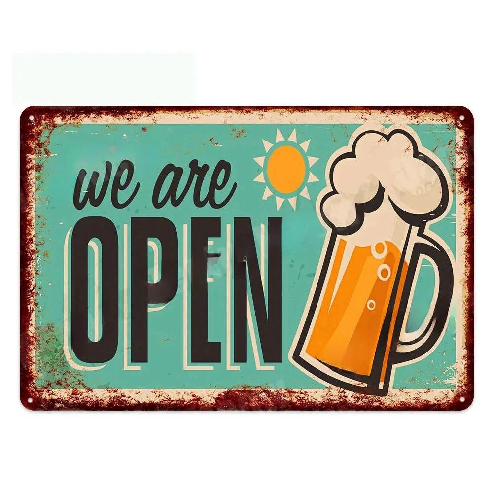 Винтажные приветствия, пиво, коктейль, жестяные вывески, декор, плакат, металлические вывески, настенная жестяная тарелка, живопись, человек, пещера, бар, кафе, художественные таблички, украшение