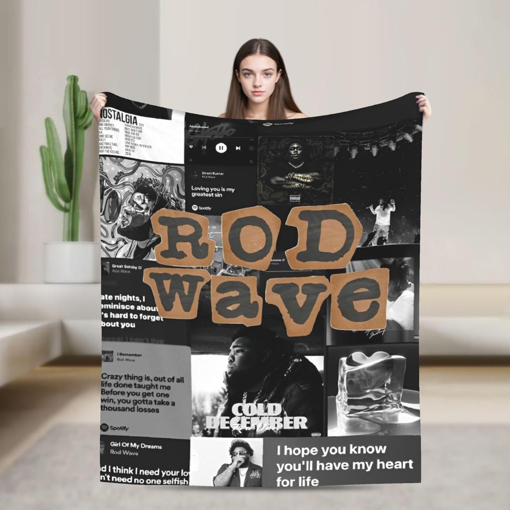 Rapper rod wave Blanket Decorative Flannel Bedding Throws For Couch Bed Super Warm Custom Quality Bedspread Gift