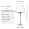 PNT01 CRISON Concave Bottom Handmade Red Wine Glass Ultra-Thin Crystal Burgundy Bordeaux Goblet Art Big Belly Tasting Cup